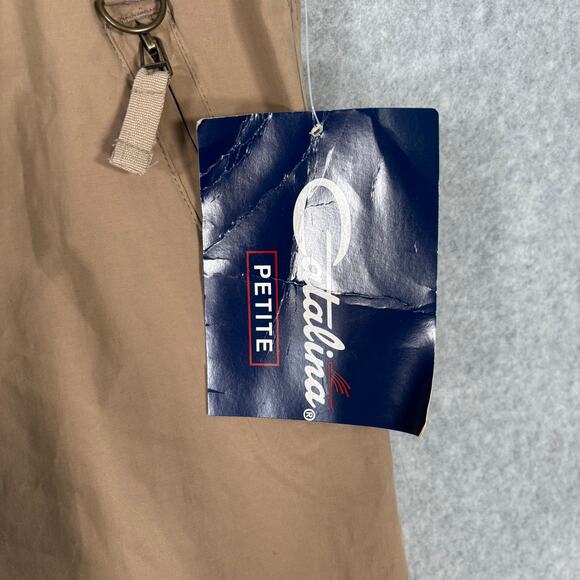 Catalina Pants Womens Medium Tan Cargo Windbreaker Petite Wide Leg Crop‎ Active - Picture 4 of 12